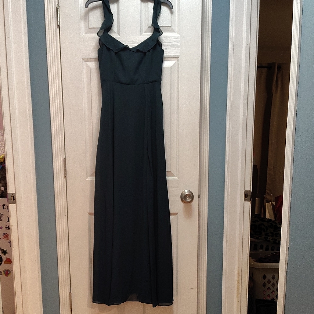 Lulu's Dark Teal Maxi Dress